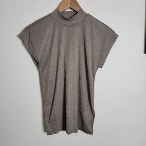 Madewell Sheer Ribbed Mockneck Tee Size Small